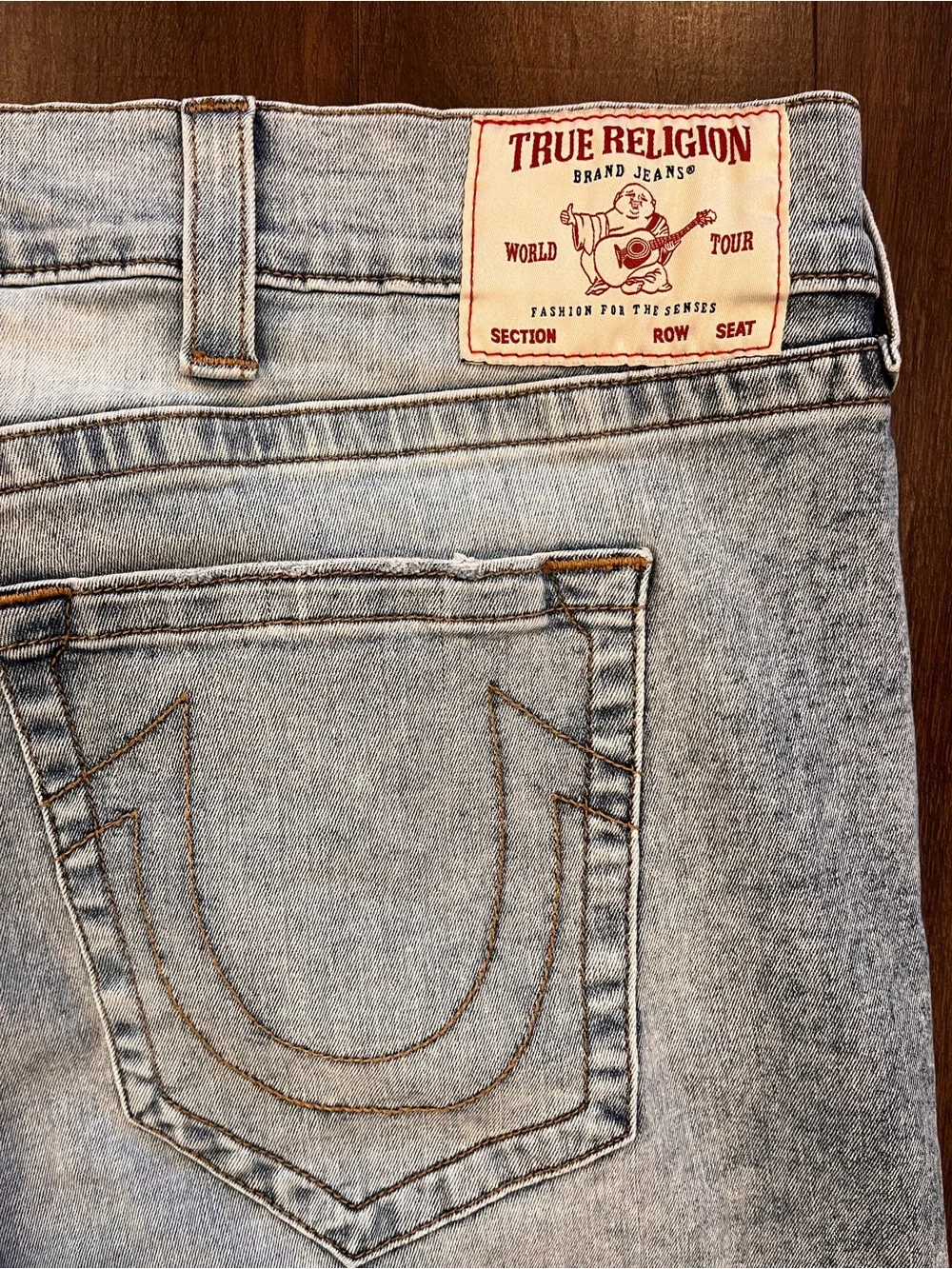 True Religion Jeans Mens 44 World Tour Rocco Relaxed Skinny Stretch Denim Blue